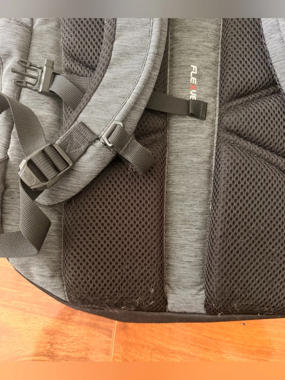 The North Face Heather Gray & Black Bungee Front Backpack
